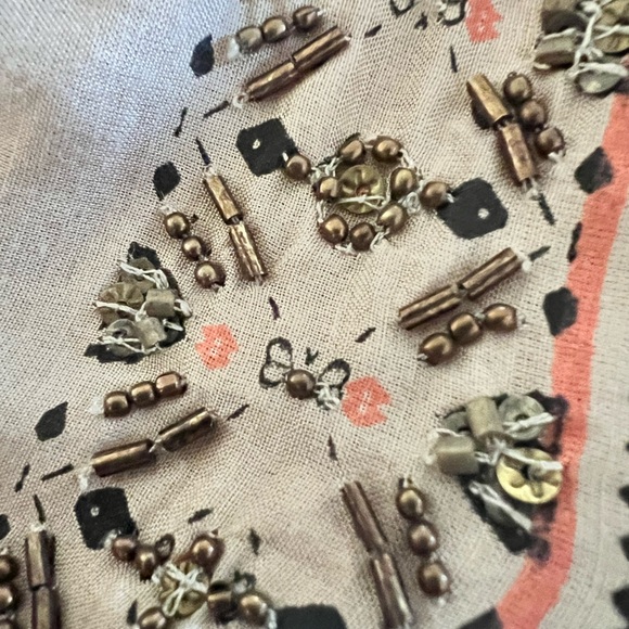 Free People Merida Printed Maxi Dress beaded bohemian vacation Large - Picture 12 of 14